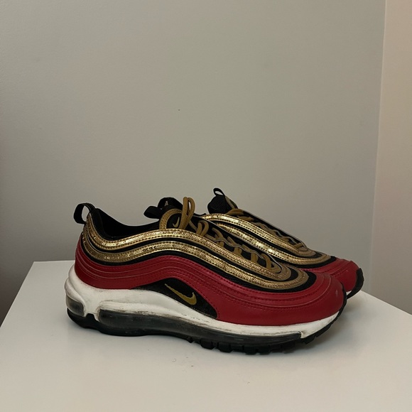 Nike Air Max 97 Red Gold Sequin (Women's) - Picture 4 of 13